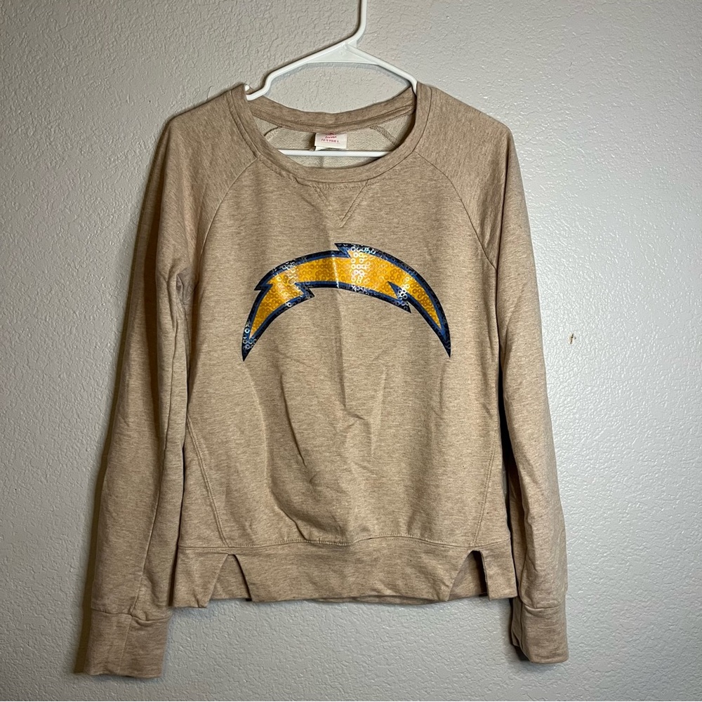 NFL Teens Apparel Tan Sweatshirt Los Angeles San Diego Chargers football medium